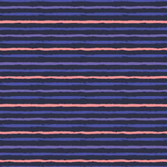 Horizontal seamless grunge brush striped pattern. pink purple color stripes on dar background. Seamless vector pattern background.