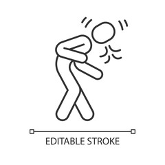 Coughing, sneezing linear icon