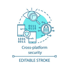 Cross platform cyber security concept icon