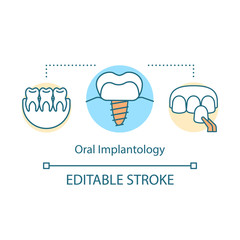 Oral implantology concept icon