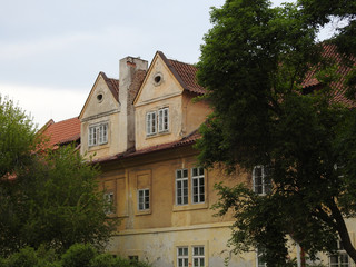 Fototapeta na wymiar The cozy old house in Prague
