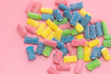 sweets candy  on pink