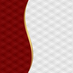 red and white background with decorative pattern