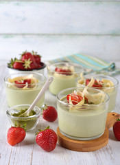 Green tea matcha panna cotta