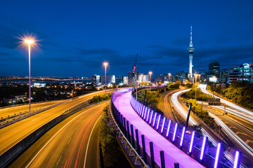 Fototapeta na wymiar Night view of Auckland, New Zealand