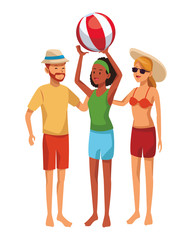 Summer friends enjoying summer colorful