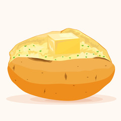 Baked potato with butter on top