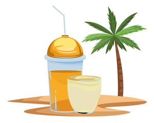 fruit tropical smoothie drink cartoon