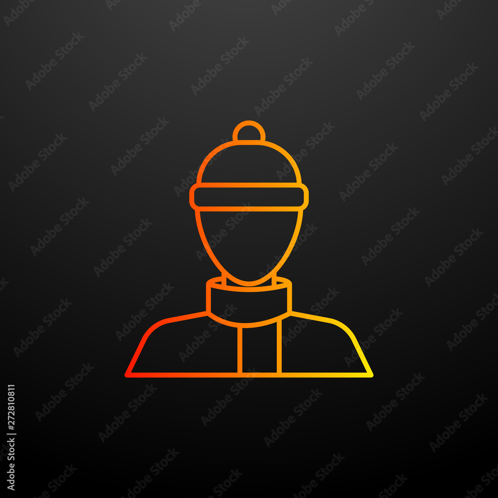 Poster man in autumn nolan icon. elements of autumn set. simple icon for websites, web design, mobile app, 