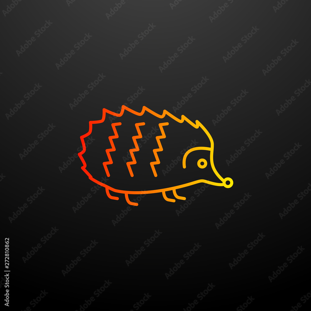 Poster hedgehog nolan icon. elements of autumn set. simple icon for websites, web design, mobile app, info 