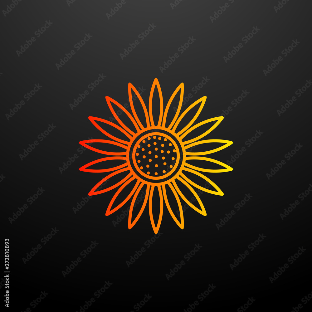 Poster sunflower nolan icon. elements of autumn set. simple icon for websites, web design, mobile app, info