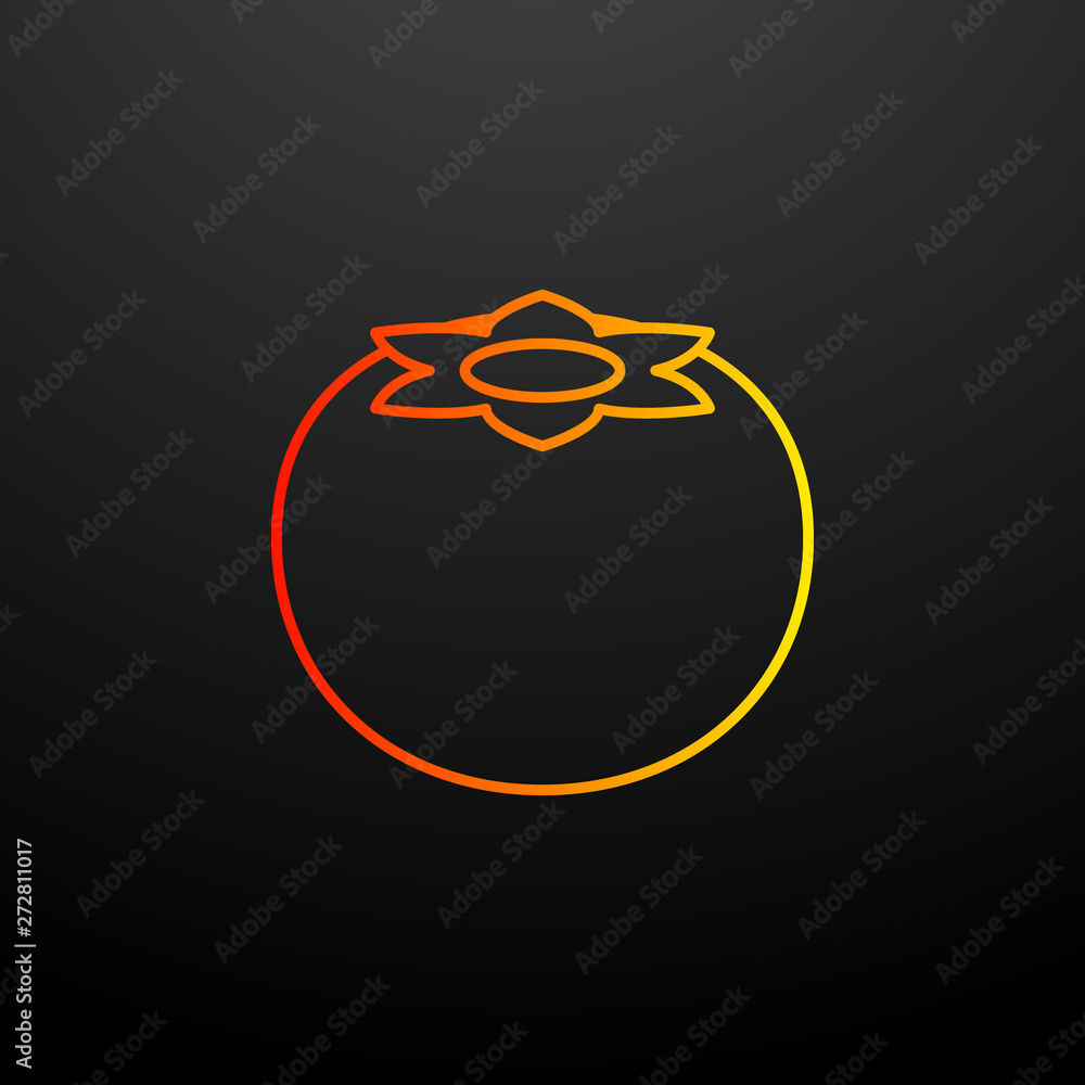 Poster persimmon nolan icon. elements of autumn set. simple icon for websites, web design, mobile app, info
