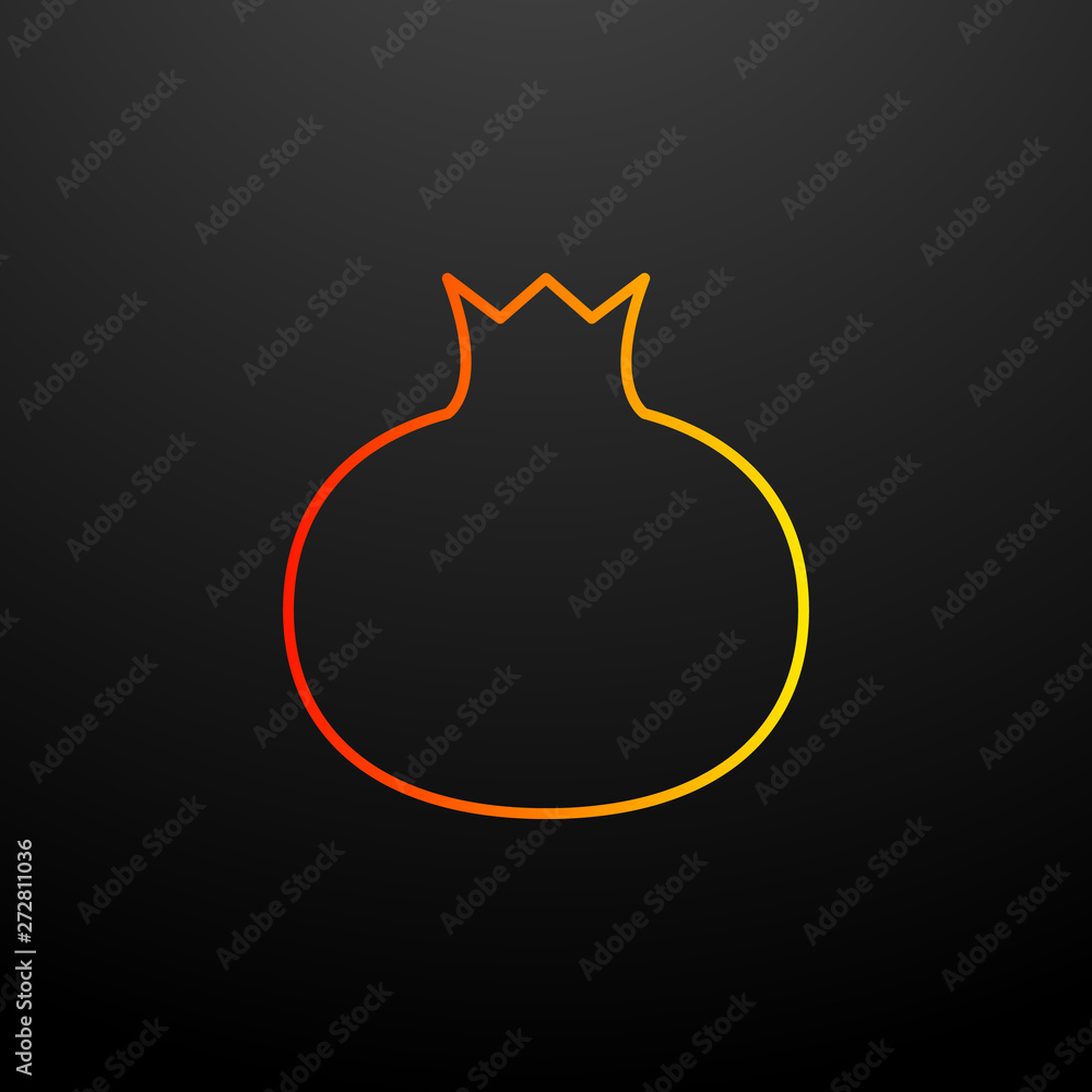Poster pomegranate nolan icon. elements of autumn set. simple icon for websites, web design, mobile app, in