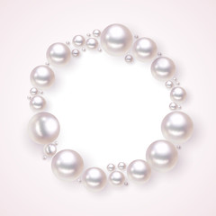 Vector fashion pearls border