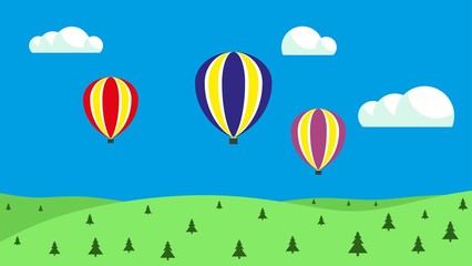 hot air balloons in the sky. Balloons floating on the sky vector.