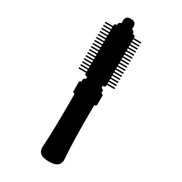 recommend clip art: Black and white electric hairbrush silhouette