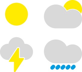 Modern weather icons set. Flat vector symbols on white background.