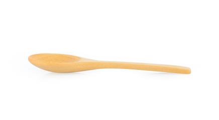 wood spoon on white background.