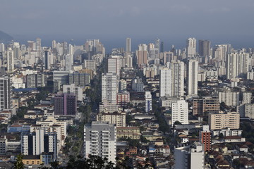 Vista aérea do centro da cidade de Santos. 