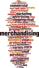 Obraz premium Merchandising word cloud