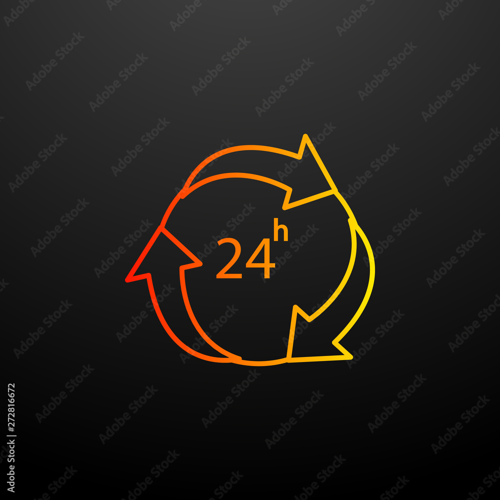 Poster 24 hours nolan icon. elements of global logistics set. simple icon for websites, web design, mobile 