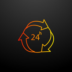 24 hours nolan icon. Elements of global logistics set. Simple icon for websites, web design, mobile app, info graphics