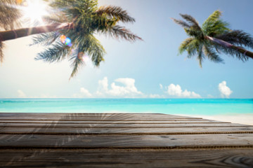 Summer background of free space and beach landscape. 