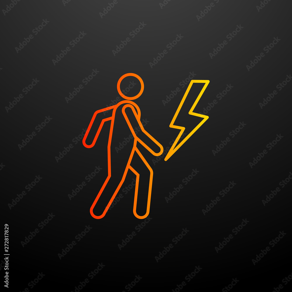 Poster lightning strike nolan icon. elements of insurance set. simple icon for websites, web design, mobile