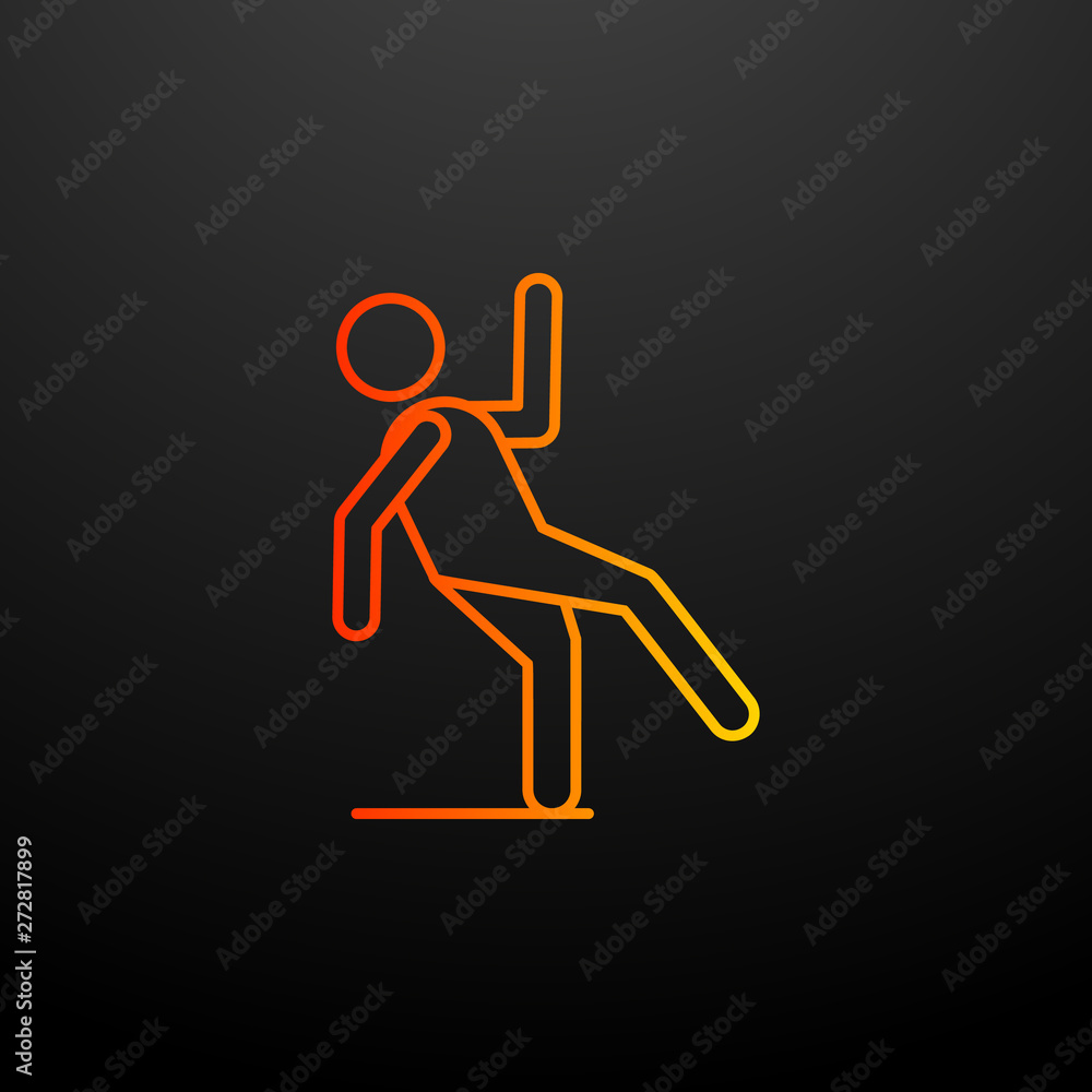 Poster falling man nolan icon. elements of insurance set. simple icon for websites, web design, mobile app,