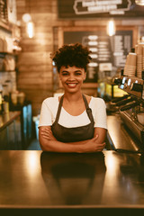 Fototapeta na wymiar Confident female barista
