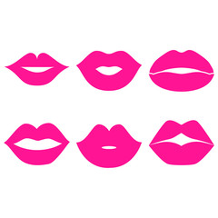 Woman's lip gestures icons set. Woman's lip icon vector. lip symbol illustration.