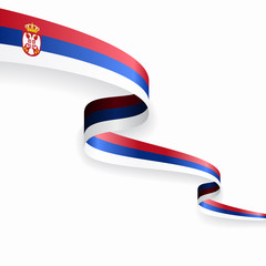 Serbian flag wavy abstract background. Vector illustration.