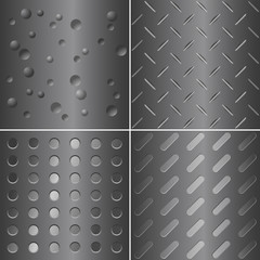 Metal Pattern - vector illustration set of four elements