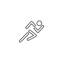 Running man. Vector linear icon.