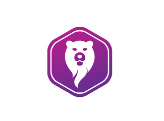 bear head and face for logo design illustration in the shape