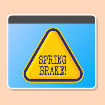 Word writing text Spring Brake. Business photo showcasing Easter week School vacation for students Party Relax Leisure
