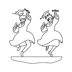 happy students boys graduated celebrating