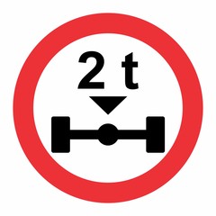 Maximum axle load sign