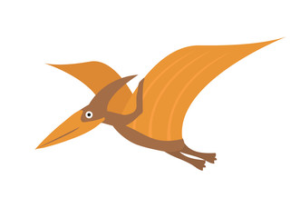 Pterosaur flat style icon. Isolated on white background. Vector illustration © Lucia Fox
