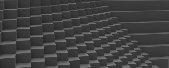 Render de estudio 3d de gradas con cubos. Fondo minimalista abstracto de mármol y concreto.