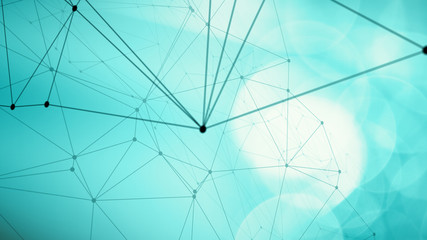 Obraz premium Abstract transformation triangles digital lines and dots