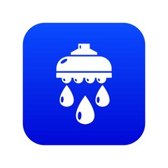 Shower head icon blue vector isolated on white background