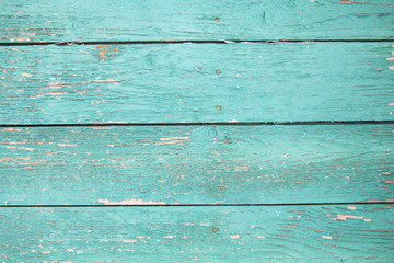 texture wooden background with old cracked green paint