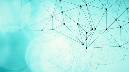Obraz premium Digital innovation concept, dots and lines chaos