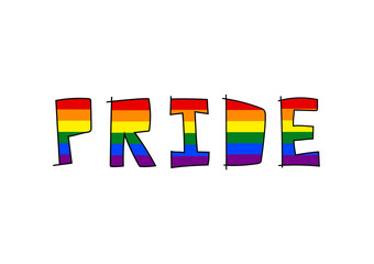 Rainbow pride word of LGBT flag
