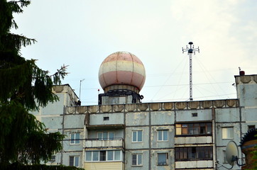 ground aviation radio beacon installed on a residential building