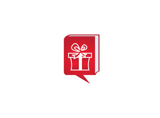 Gift box and surprise for logo design illustration in chat icon