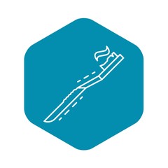 Toothbrush icon. Outline toothbrush vector icon for web design isolated on white background