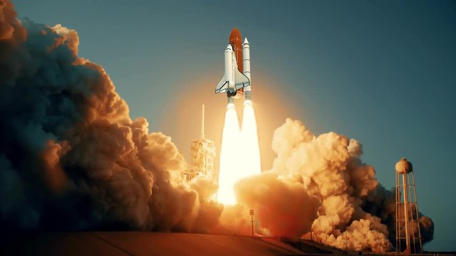 Realistic 3D Animation of Space Shuttle launching in slow motion. Elements of this video furnished by NASA.
