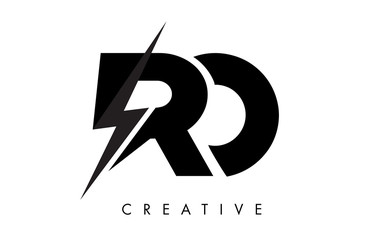 RO Letter Logo Design With Lighting Thunder Bolt. Electric Bolt Letter Logo - obrazy, fototapety, plakaty